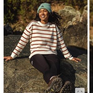 Passenger Lakewood Organic Cotton Striped Knit Jumper - L